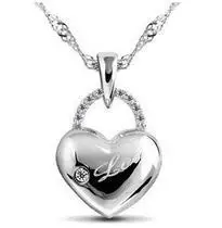 

2015 New arrival free shipping love heart 925 sterling silver female pendant necklaces jewelry birthday gift
