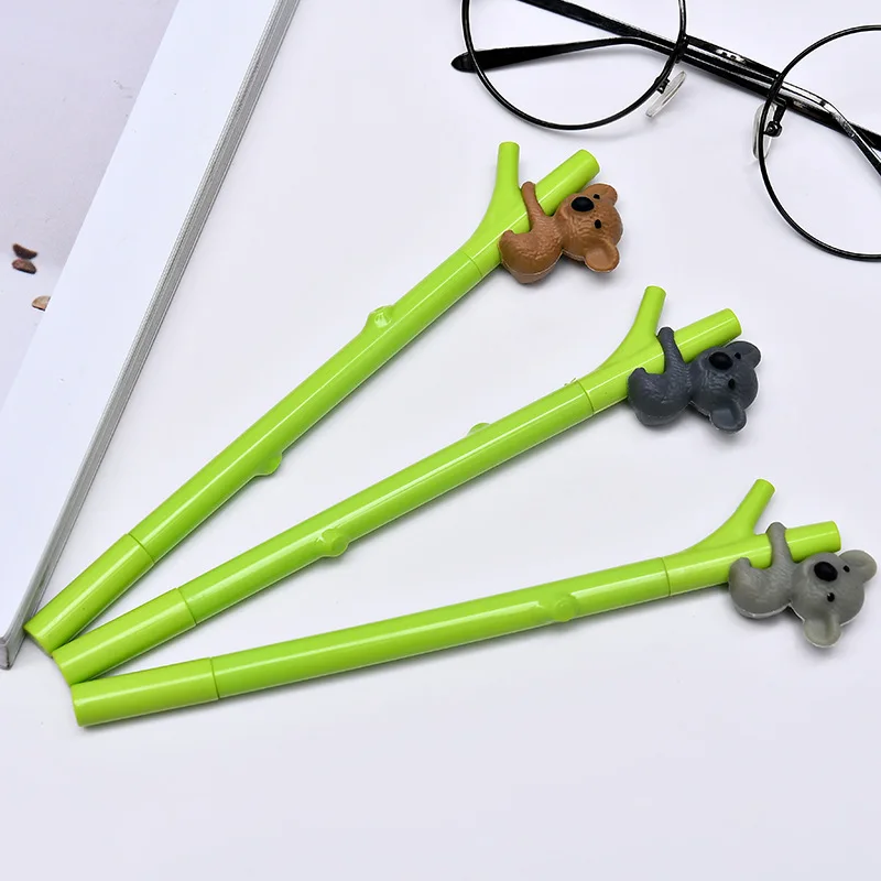 

3 pcs Gel Pens Cartoon Creative bamboo black colored kawaii gift gel-ink pens for writing stationery office school supplies