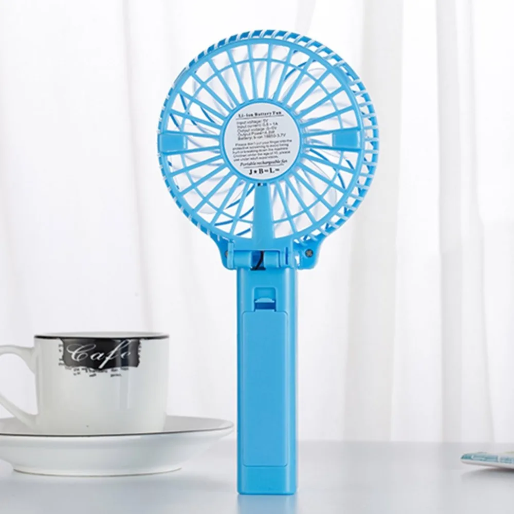 Handheld Portable Table Mini Travel Hand Fan LED Function USB Foldable Multipurpose Desktop Table Fans with Rechargeable//Non Rechargeable 2 in 1 With 3 Speeds for Outdoor Home Office and Travel Blue