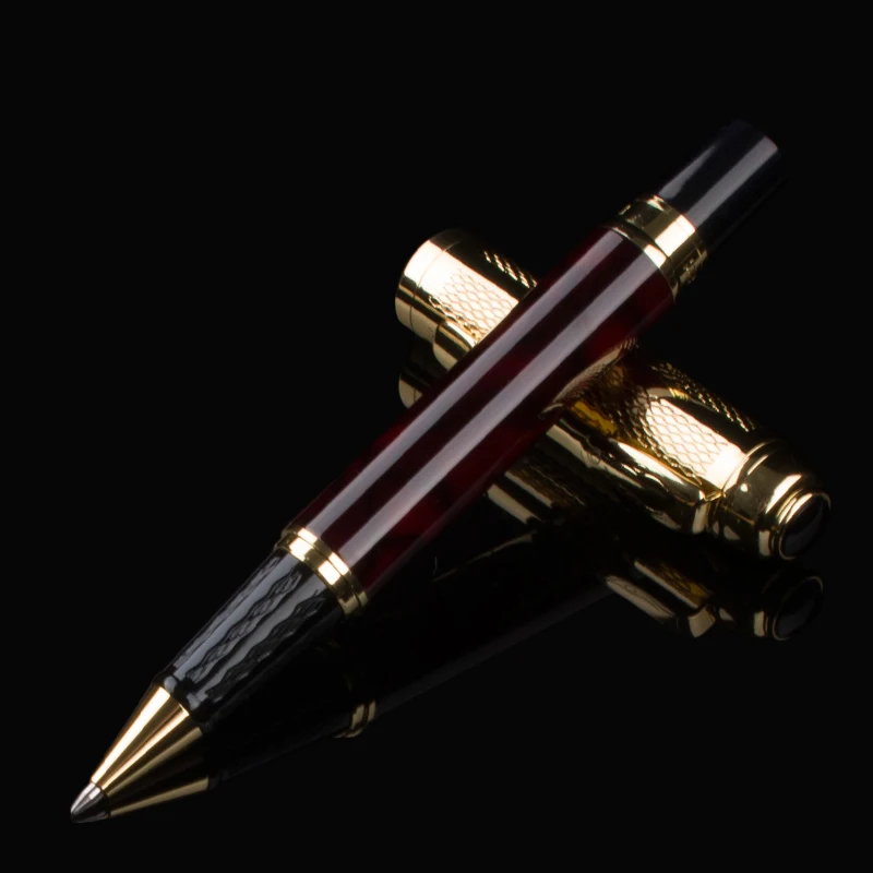 

DIKA WEN Elegant Upscale Golden and dark red roller ball pen
