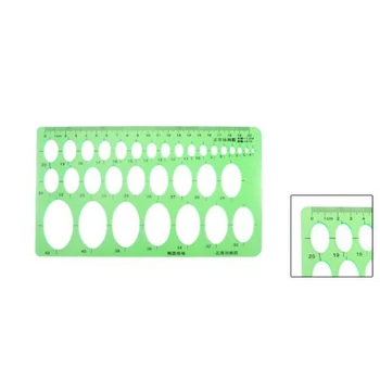 

8.7" x 5.2" Educational Stationery Template Oval Ruler Guide Clear Green