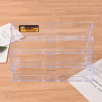

Home Supplies Desktop Office Business Card Holder 8 Pockets Stand Clear Transparent Acrylic Counter Display Stand Office