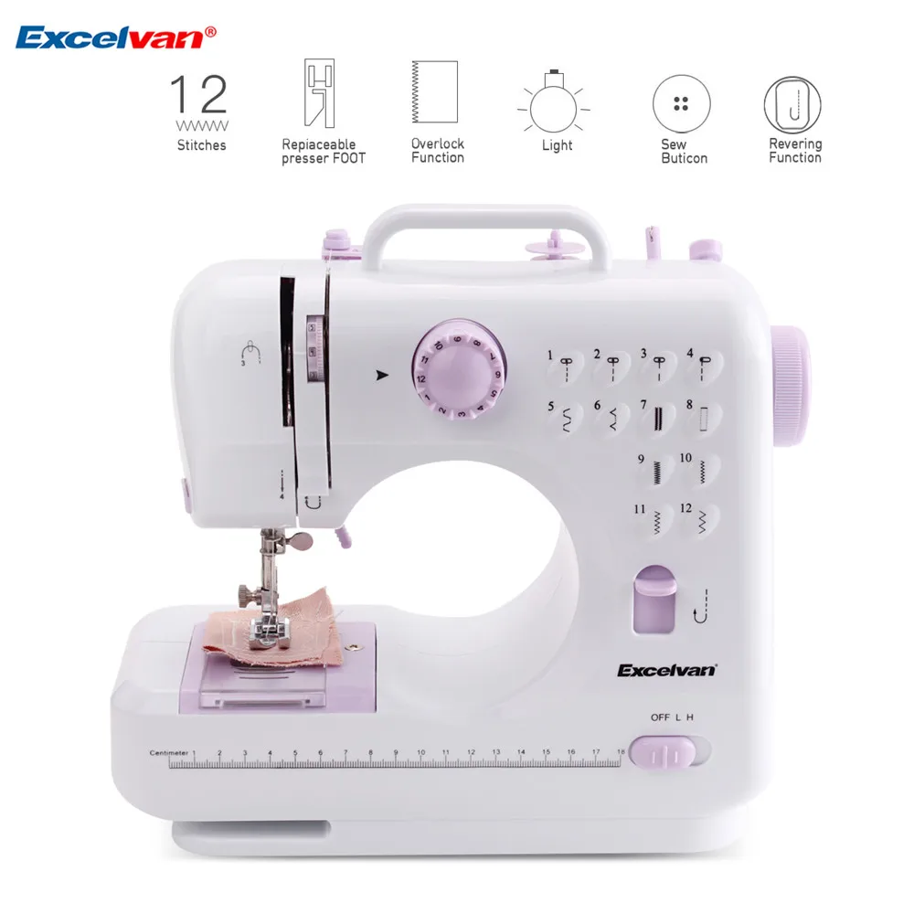 ExcelvanMini Handheld sewing machines Dual Speed Double Thread Multifunction Electric Automatic Tread Rewind Sewing Machine Gift4