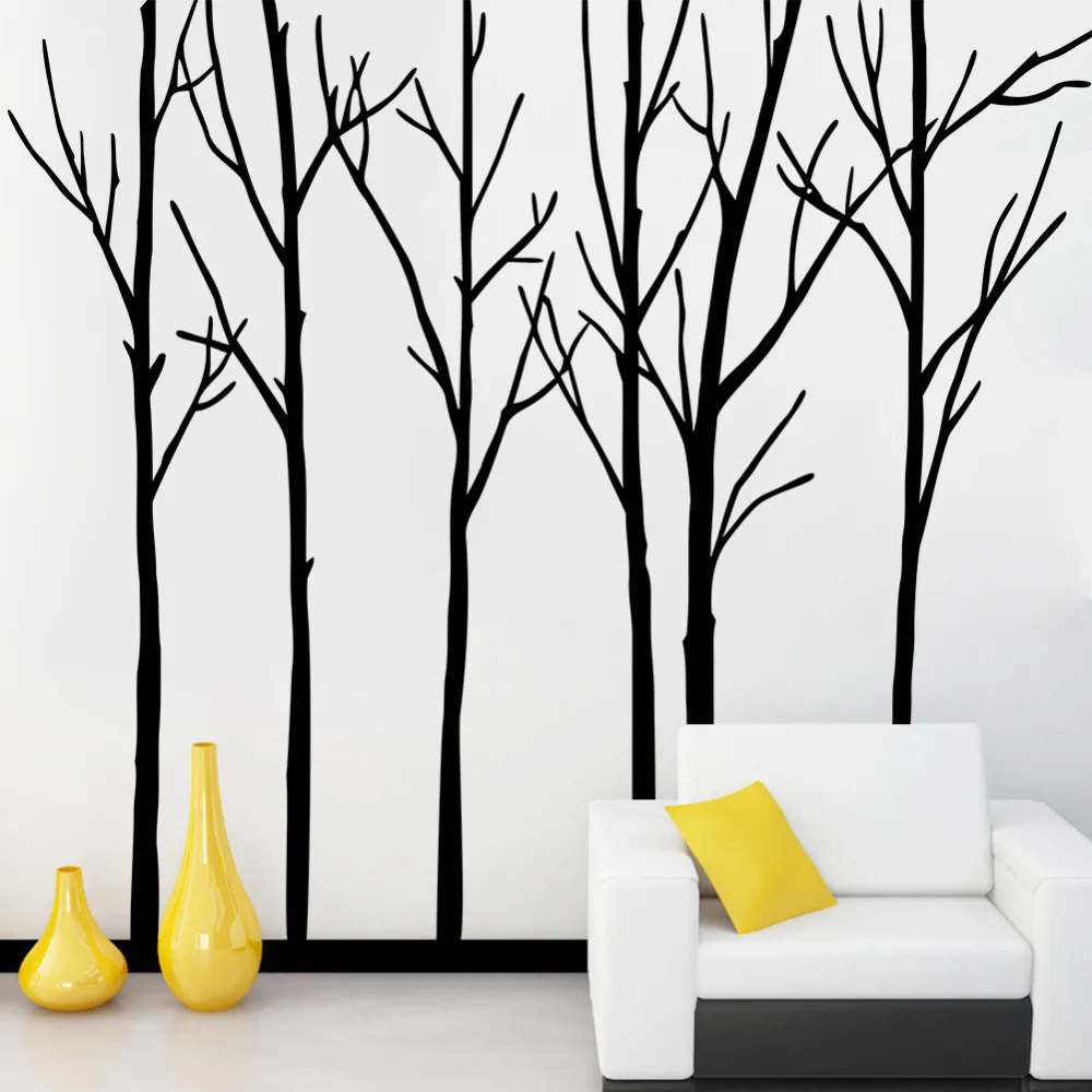 ZOOYOO Green Wall Stickers Tree Pattern Modern Style Plane Wall