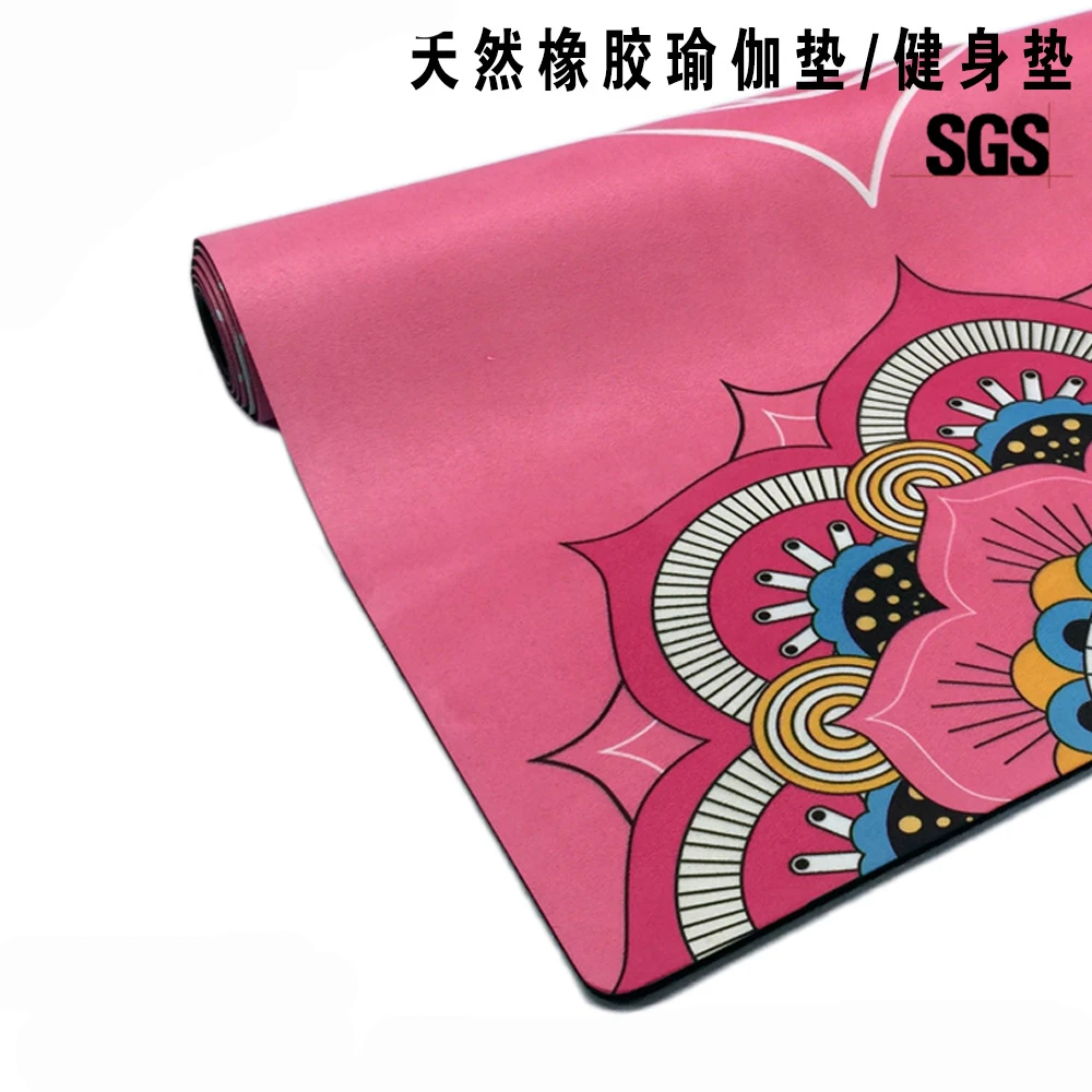 Rose New Natural rubber sports mat rubber non-slip soft comfortable yoga mat printing yoga mat fitness mat with nice design
