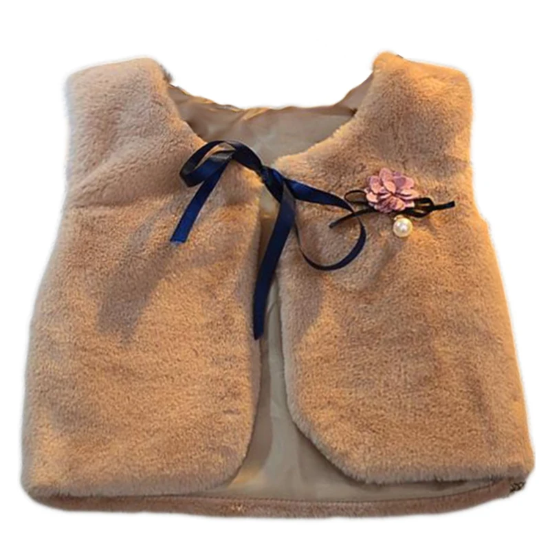 Детский жилет из искусственного меха с цветами|infant outwear|infant vestoutwear girl |