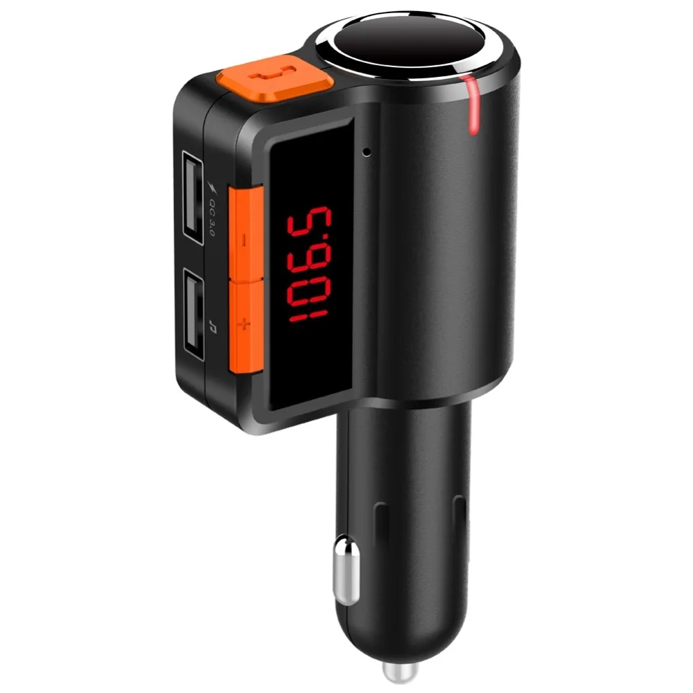 

Jilang FM Transmitte Modulator Bluetooth Car Kit MP3 Player Dual USB QC3.0 fast Car Charger Voltage Display U disk Music Playing