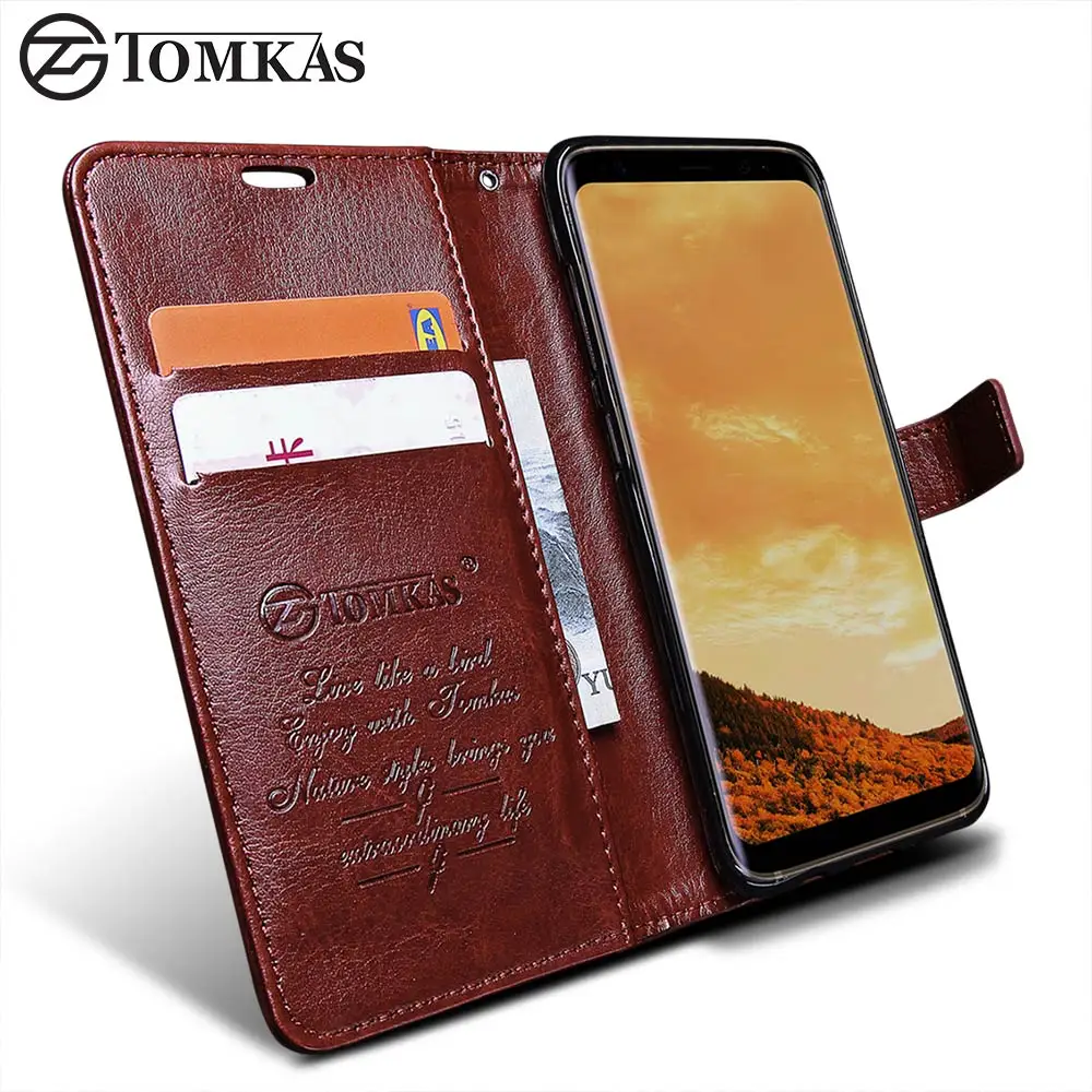 TOMKAS Wallet Case For Samsung Galaxy S8 S8 Plus Original PU Leather Flip Phone Bag Cover For Samsung Galaxy S8 Plus Cases cases-for-s8+