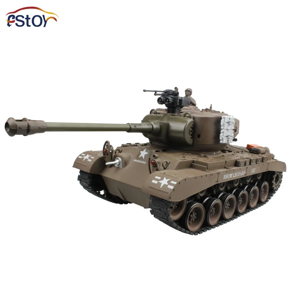 

RC Tank US M26 15 Channel 1/20 Pershing Snow Leopard Main Battle Tank Model With Shoot Bullet Sound Recoil Electronic Hobby Toys
