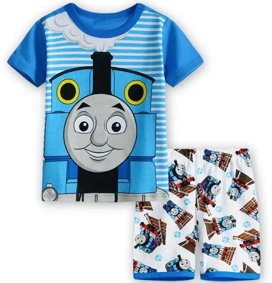 Children's Cartoon Pajamas for Boys Girls Summer Short sleeved ...