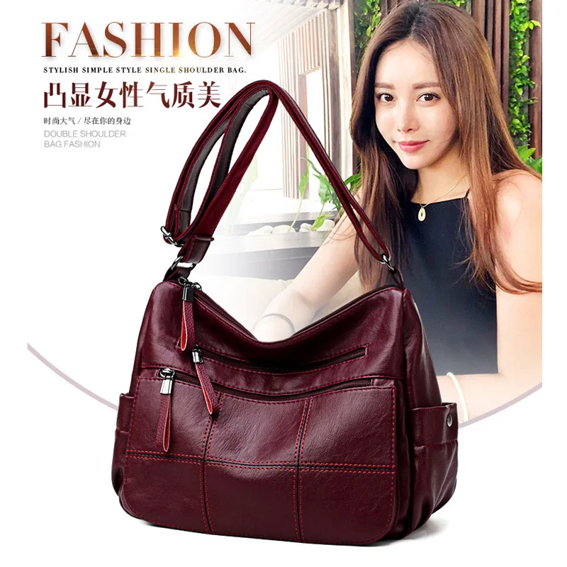  Fashion Women's Genuine Leather Handbags mummy bag Casual shoulder Chain Bags Ladies Crossbody Bags - 32884672432