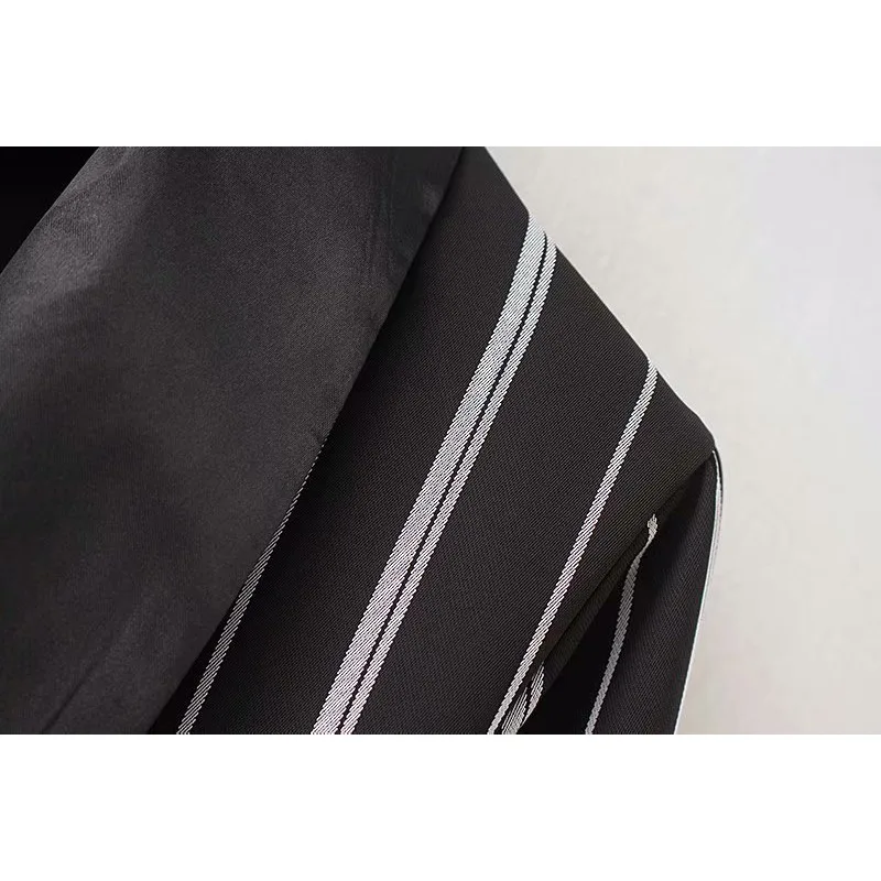 Stripes Capable Temperament Belt Waist Lean Long Suit Long Sleeves Spring Jacket Office Lady Women's Blazer Feminino Stripes Capable Temperament Belt Waist Lean Long Suit Long Sleeves Spring Jacket Office Lady Women's Blazer Feminino