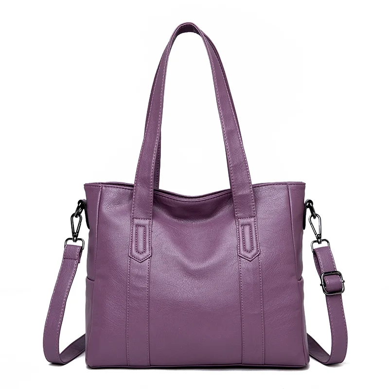 Женские сумки из натуральной кожи, женские сумки известных брендов, большие повседневные сумки-тоут, женские сумки через плечо для женщин - Цвет: Серый