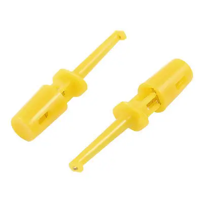 

10 x Spring Loaded SMD IC Test Hook Clip Yellow for Multimeter Lead Cable