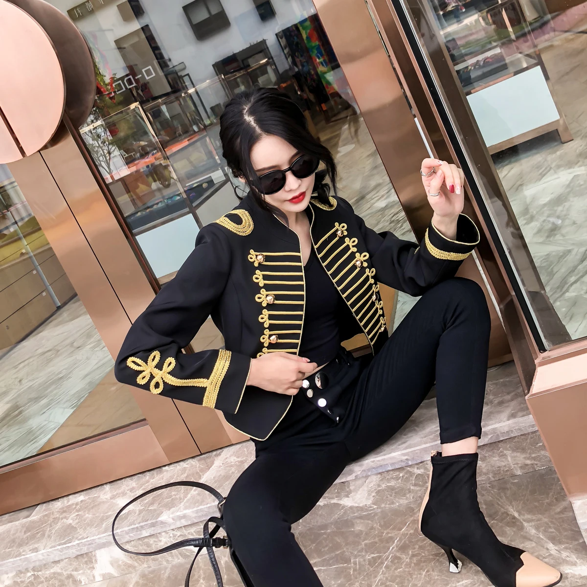 Vintage Retro Short Blazer Women Empire Clothes European Design Runway Luxury Brand Designer 2020 Autumn Winter Lady Jacket Coat