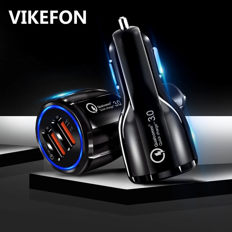 VIKEFON USB Автомобильное зарядное устройство Быстрая зарядка 3,0 QC 3,0 Мобильный телефон usb type C Быстрая зарядка для iPhone X samsung Xiaomi автомобильное зарядное устройство