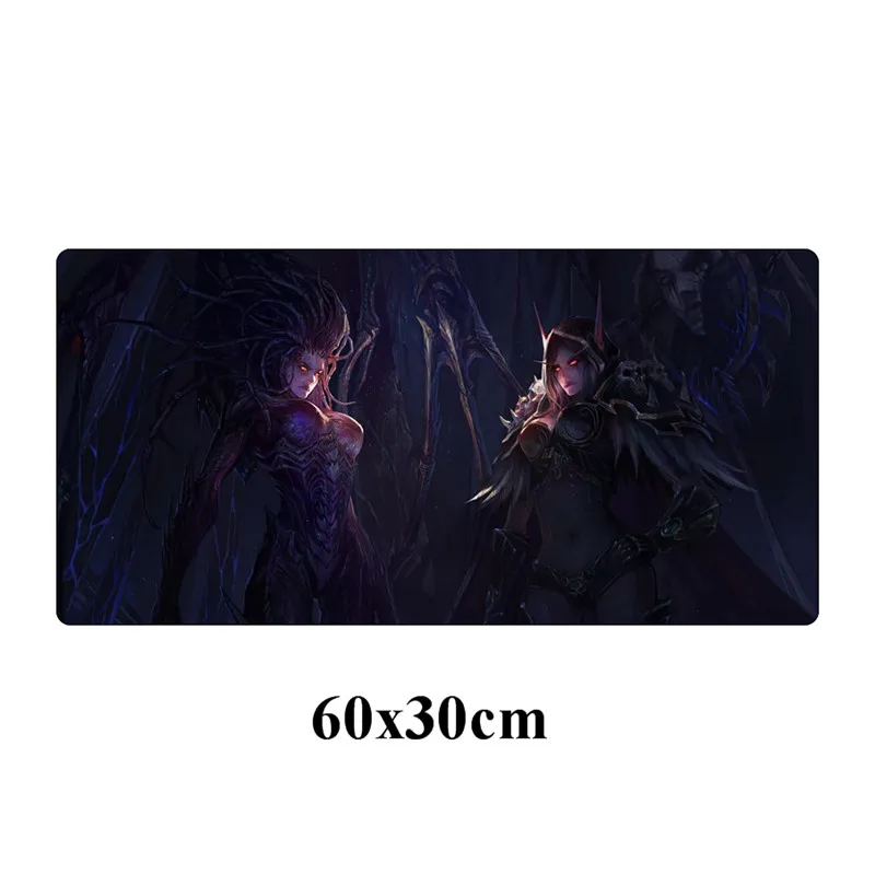 World of Warcraft Mousepad Large 60X30cm Gamer Sexy Girl Sylvanas Gaming Mouse pad Locking Edge Laptop Rubber Notebook Desk Mat - Цвет: Фиолетовый