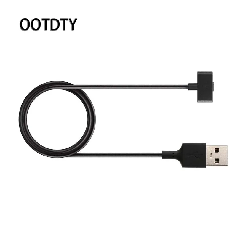 OOTDTY Smart Watch Charger Cable 95cm Black Magnetic USB Charging Cable