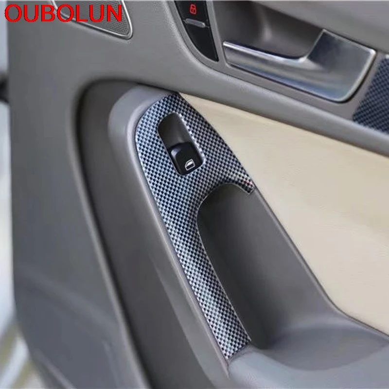 OUBOLUN для Audi A4L 2009 2016 пластиковая краска из углеродного волокна Передняя шестерня