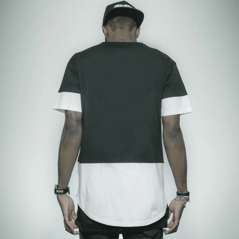 

100%Cotton Streetwear Men Patchwork Hip Hop T-Shirts Casual Soild short sleeve funny t shirt Men Fashion Tops Tee tshirt BMTX56