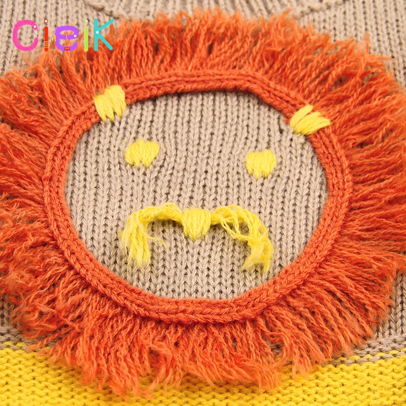 CieiK Knitted Baby Sweater Cartoon Lion Girl Winter Photography Clothes Spring Newborn Boys Kleding Cardigan Child meisje Kids  (8)