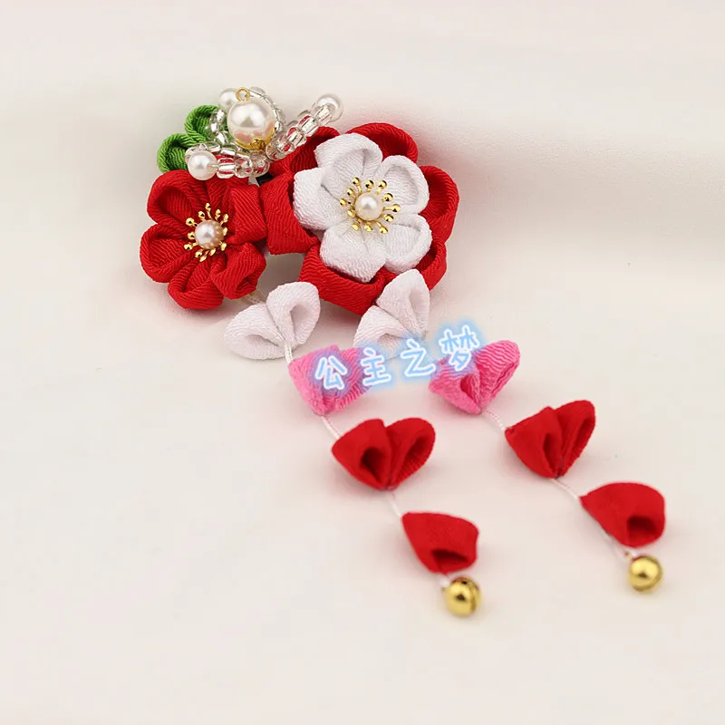 

Vintage Japanese Style Tsumami Kanzashi Kimono Yukata Hair Claw Hairpins Wedding Festival Headwear Hair Pins Flower HW013-02