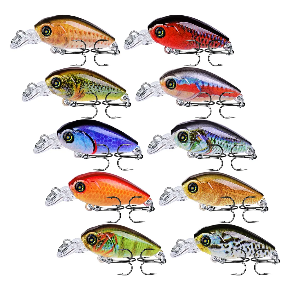 45mm 4.1g Crankbait Fishing Lure Artificial Hard Crank Bait Bass Wobblers Japan Topwater Minnow Fish Lures pesca trolling lure