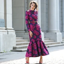 Flower Mermaid Stand Collar Dress