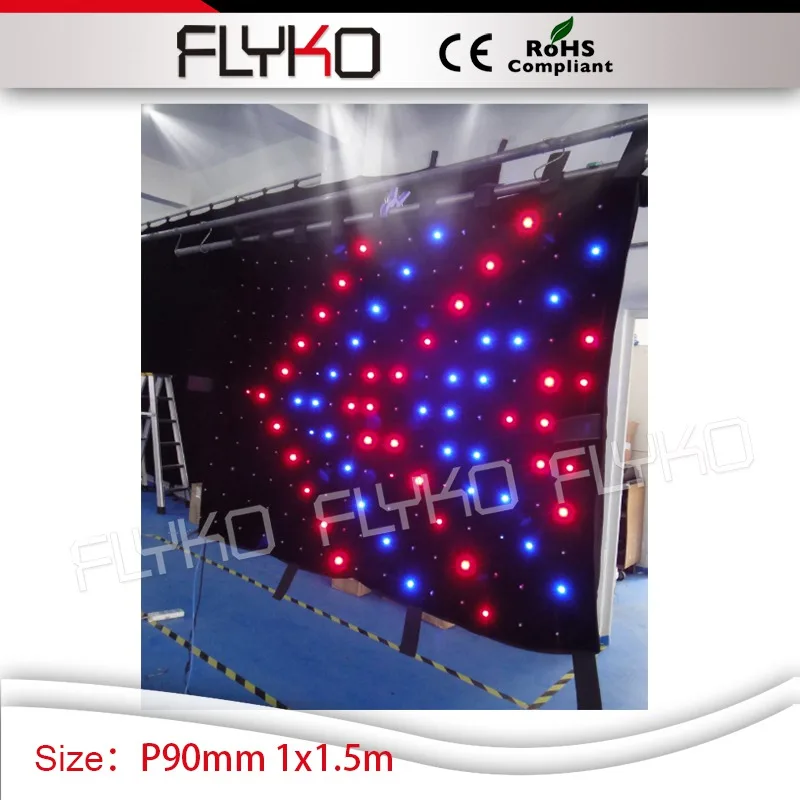 

P90mm new high resolution 4ft*5ft dj stage led display led curtain vision video