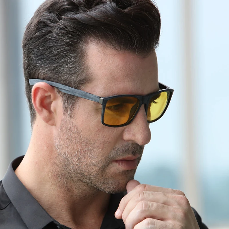 Wood Men Women Night Vision Bamboo Sunglasses Drive Yellow Wood Men Women Night Vision Bamboo Sunglasses Drive Yellow