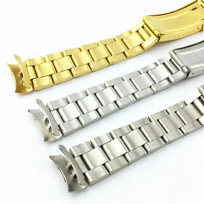 New Watchband watch band 20MM Men full Stainless Steel Butterfly Clasp gold silver For Rol Daytona Submariner Gmt strap