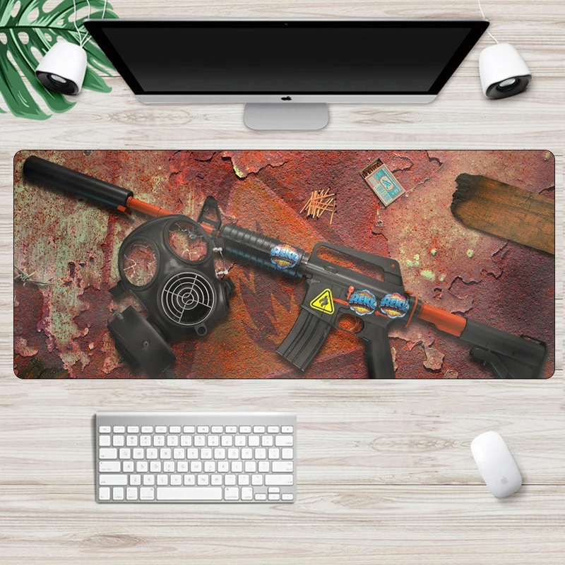 Большой игровой коврик для мыши 70x30 см CS GO, игровой коврик для мыши, противоскользящий фиксирующий край, коврик для клавиатуры, компьютерный коврик