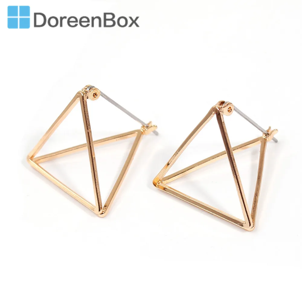 Doreen Box хип-хоп стиль серьги гвоздики 3D треугольник три цвета 26 мм (1 &quot) x 24 (1&quot)