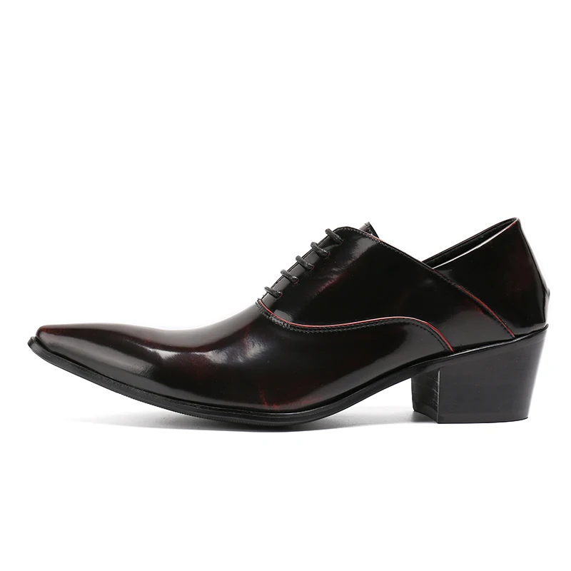 Christia Bella/Мужские модельные туфли на высоком каблуке; кожаные свадебные туфли мужские деловые туфли; мужские туфли-оксфорды для работы размера плюс