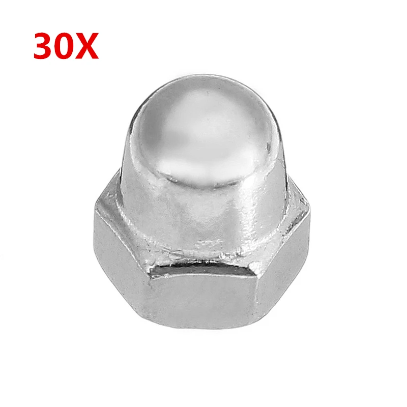 

New Arrival M4SN3 30Pcs M4 304 Stainless Steel Dome Head Cap Acorn Hex Nuts Thread Decor Cover Nuts Hot Sale