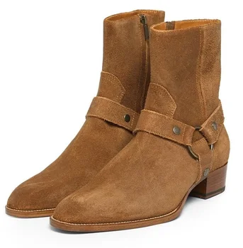 

Genuine Leather Women Chelsea Boots Brand Winter Warm Short Ankle Boots Plus Size Buckle Strap Women Ankle Winter Boots