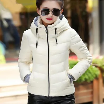 

New Women Winter Jacket Parka Thicken Outerwear Female Coats Hooded Design Cotton-padded Pure color Cotton-padded jacket