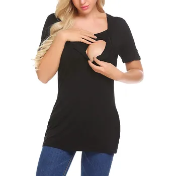 

Women Maternity pregnant tops and blouses clothes Short Sleeve Casual Nursing Tops T-shirt For Breastfeeding ropa de mujer