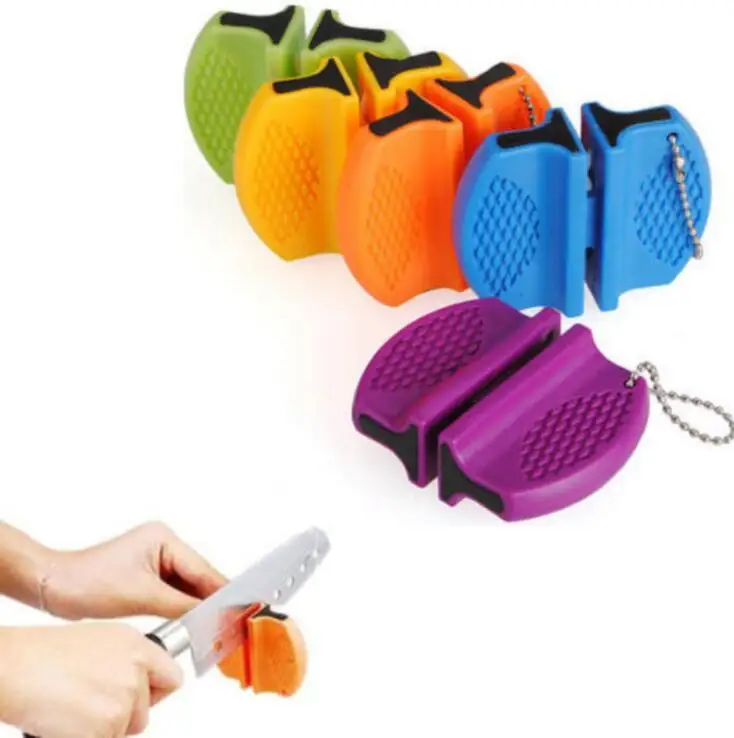 

Portable Mini kitchen Knife Sharpener Kitchen Tools Accessories Creative Butterfly Type Two-stage Camping Pocket Knife Sharpener