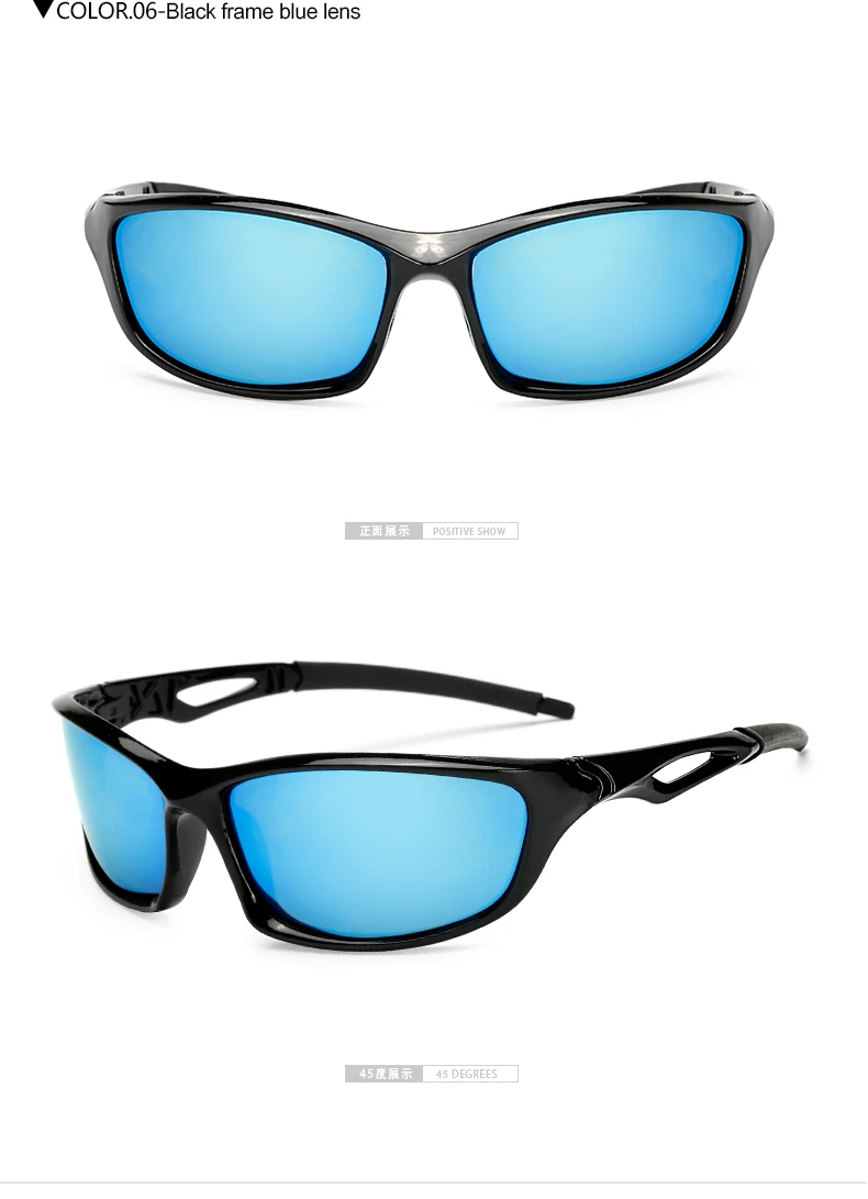 Мужские поляризационные солнцезащитные очки винтажные Квадратные Солнцезащитные очки для ночного вождения унисекс прямоугольные HD линзы очки - Цвет линз: blue lens