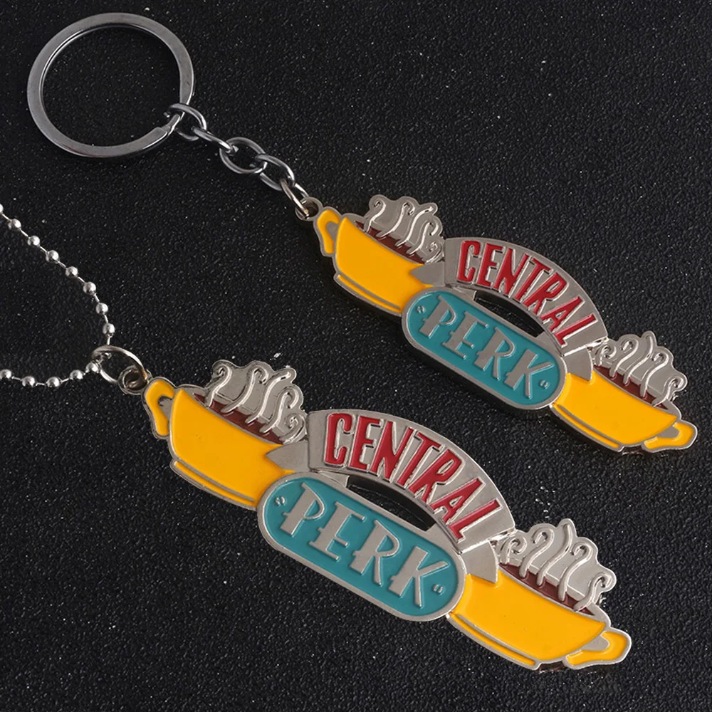 

SG 2018 TV Show Friends Central Perk Keychains Pendants Enamel Coffee Time Logo Car Keyring Choker Best Friend Xmas Jewelry Gift