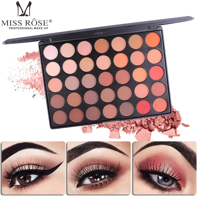 

MISS ROSE Professional New 35 Color Eyeshadow Palette Shimmer Matte Beauty Make up Pallete Set Smoky Eye shadow Makeup