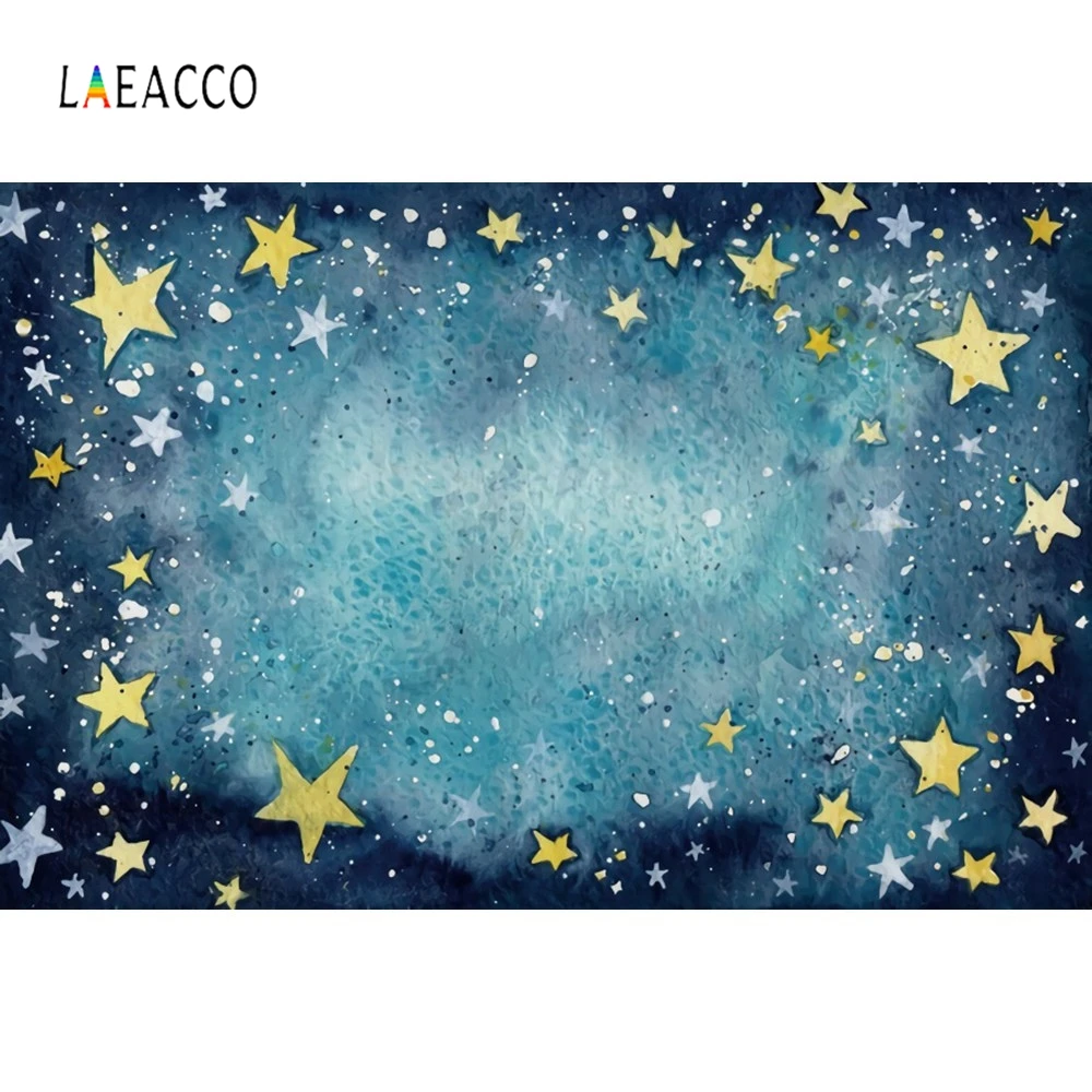 Фон для фотографий Laeacco с градиентными звездами и граффити дня рождения |