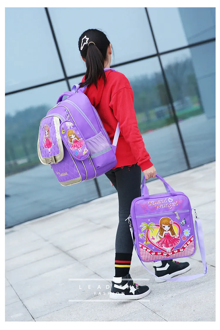 Ортопедический школьный рюкзак для девочек принцесса детская школьная сумка 2 шт./компл. милые дети распылитель ранцевого типа для с