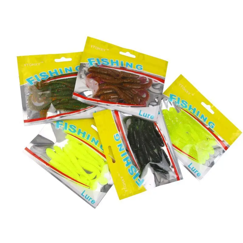 Soft Lure T-tail Soft Worm 3g/7.5cm 10/pcs Artificial Bionic Wobblers Worm Fishing Lure Soft Bait Fishing Gear jooyoo