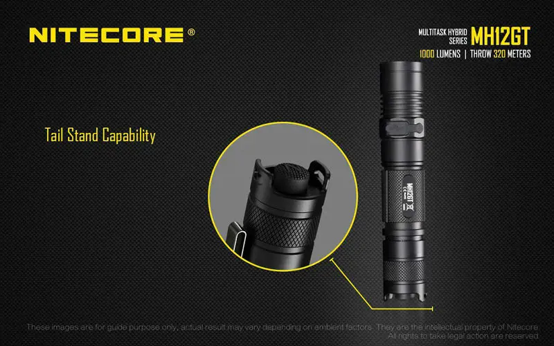 Nitecore 1000 LM mh12gt XP-L Hi V3 светодиодный USB Перезаряжаемые фонарик поиск спасения Портативный Факел + 3400 мАч батарея + чехол + K1