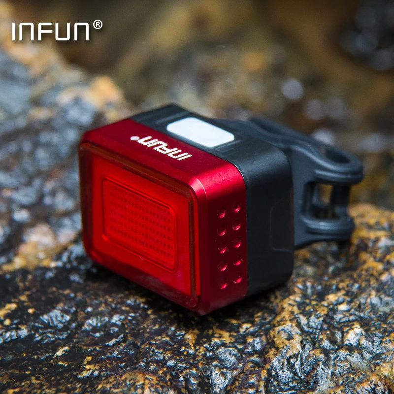 INFUN دراجة ضوء خلفي الدراجات التلقائي الفرامل التعريفي الضوء الخلفي MTB USB تهمة تنفس مصباح ليد جيب الدراجة السلامة مصباح INFUN دراجة ضوء خلفي الدراجات التلقائي الفرامل التعريفي الضوء الخلفي MTB USB تهمة تنفس مصباح ليد جيب الدراجة السلامة مصباح