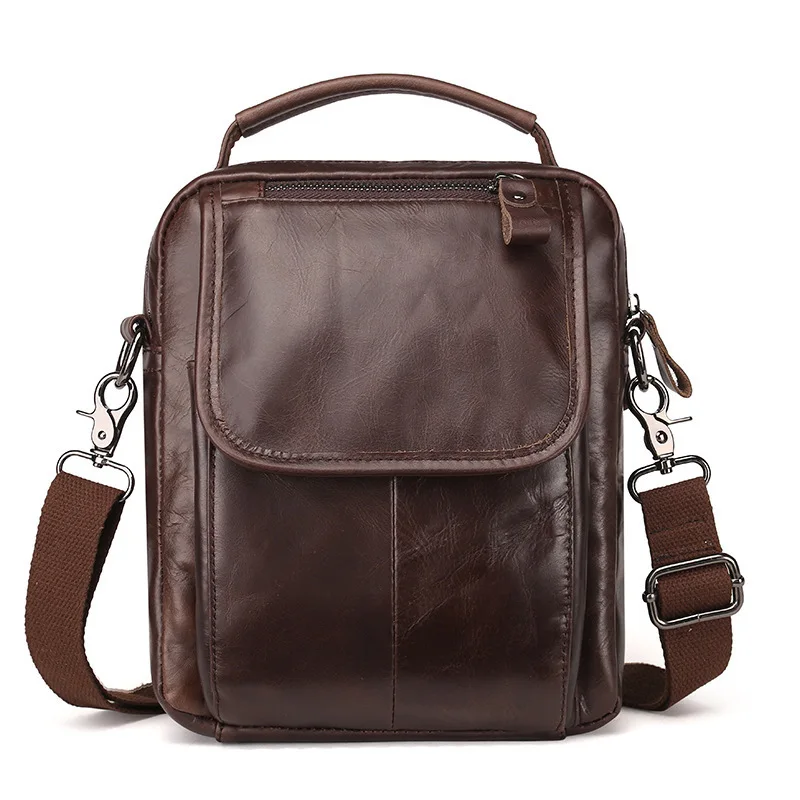 

Genuine Leather Male Oil Man Shoulder Head Cowhide Business Handbag Totes Pretty Fashion Handbag Sexy Function Shoulder Bag