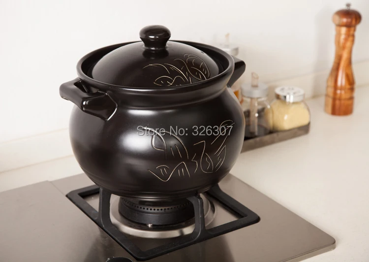 Chinese 5L 4KGS ceramic sand pot cookware stock porridge earthen pot