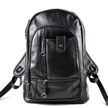 

Men Vintage PU Leather Backpack Laptop Backpack School Bookbag for Men